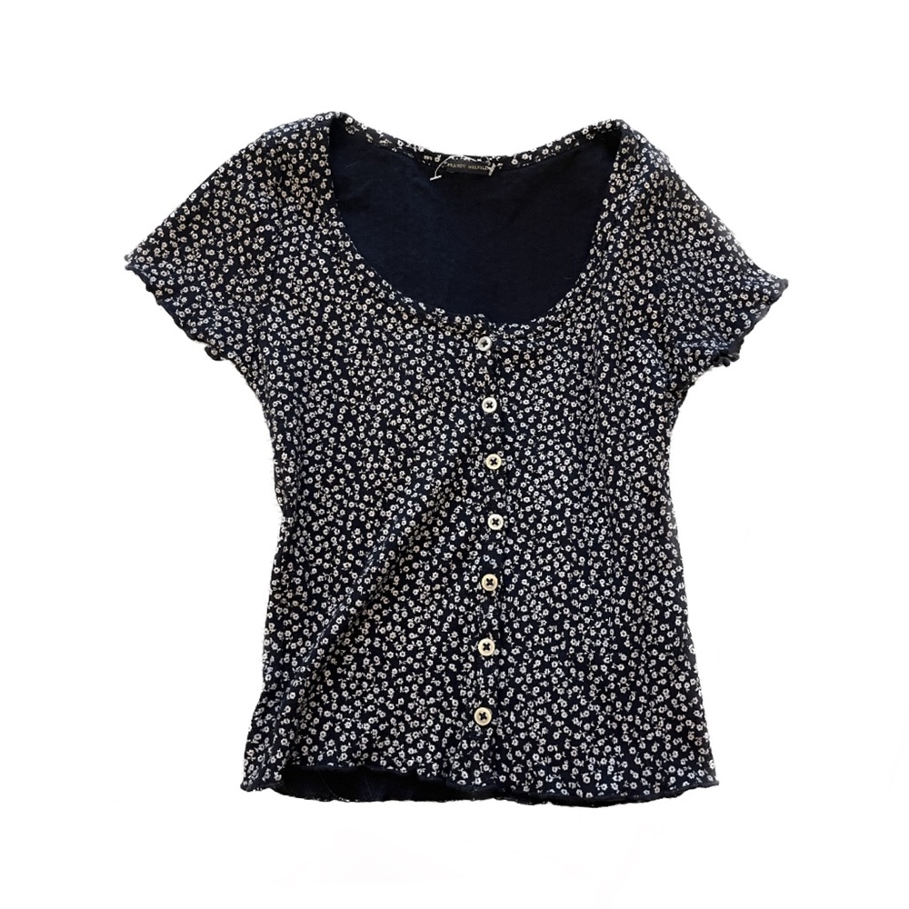Floral button up crop top from Brandy Melville
